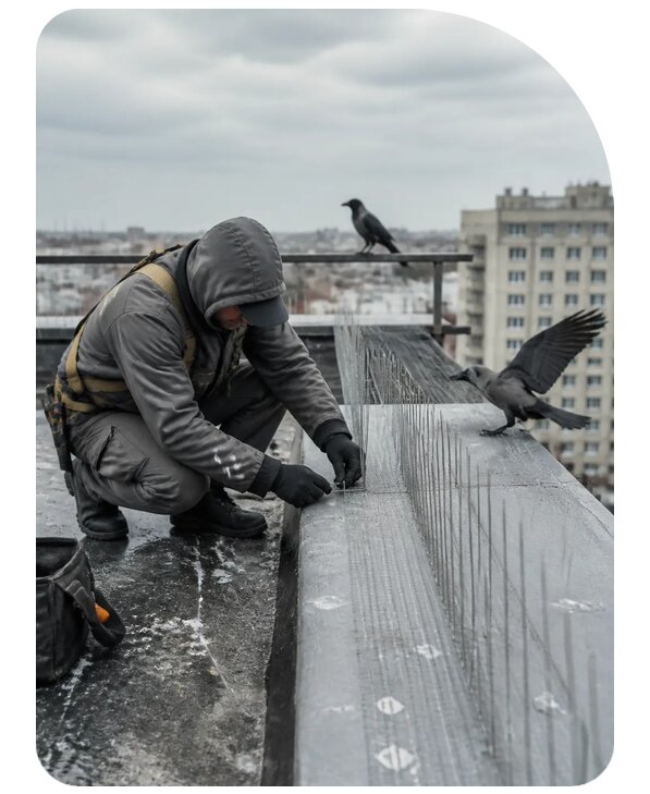 Защита от ворон под ключ в Мысках по цене от 5072 р. | Сенат-Мси